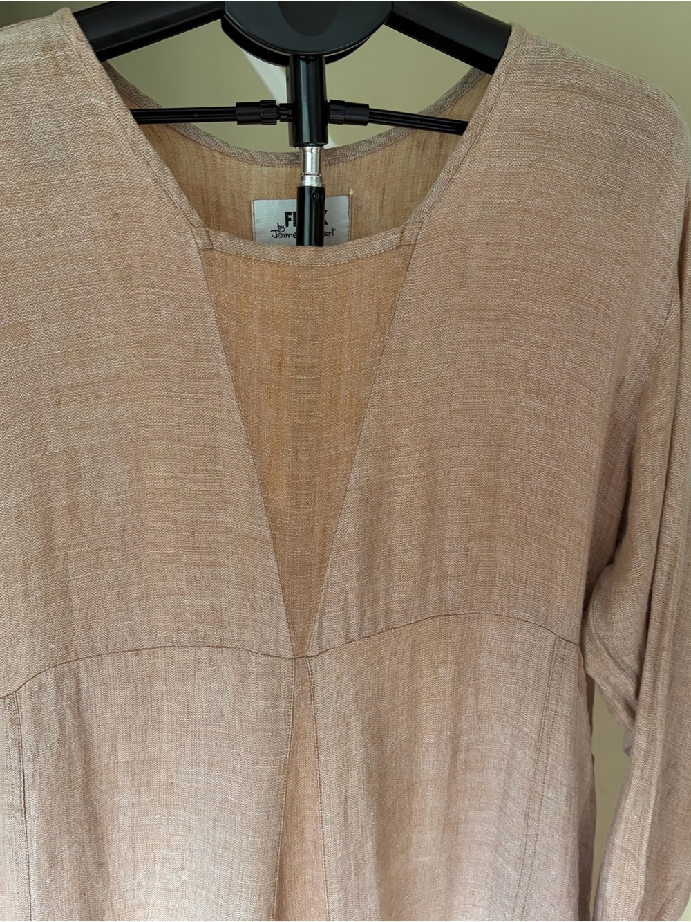 Rare Vintage FLAX Engelhart 100% Linen Farmhouse Jumper Dress M Boho Lagenlook - Picture 4 of 11